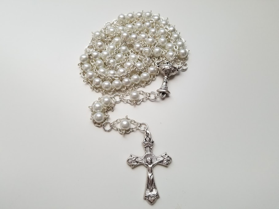 First communion rosary store girl