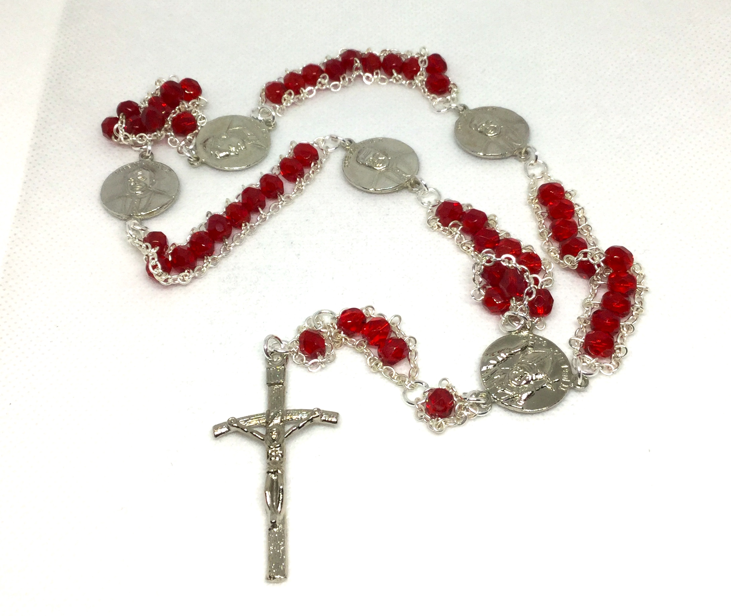 Saint JOHN PAUL II - rosary pearl crystal Catholic handmade article elaboration finish enamelled by store hand.