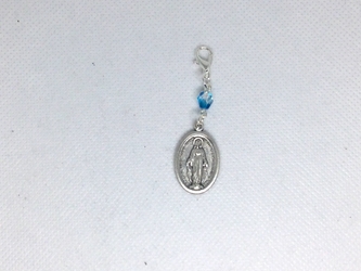 Blue Miraculous Medal Rosary Marker custom, hand made, rosary marker, Miraculous Medal, Catholic, rosary, medal, blue, Mary